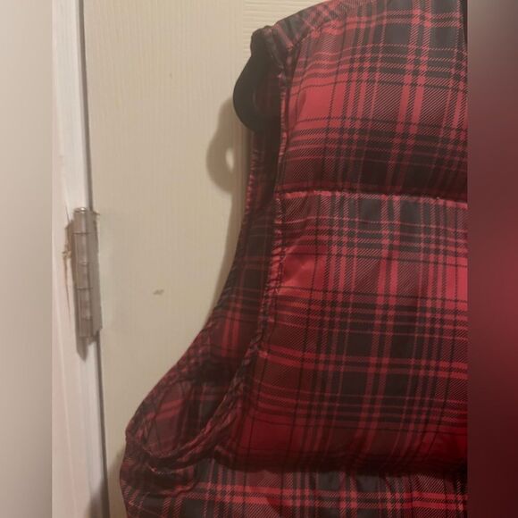 Vintage LL BEAN Red/Black Plaid Goose Down Packable Puffer - Picture 4 of 9
